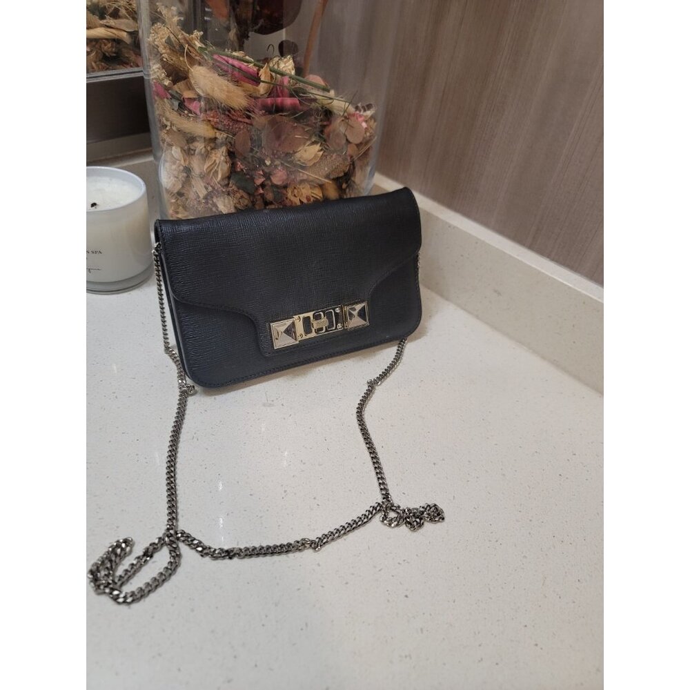 Proenza Schouler Black Shoulder Bag Chain Strap Silver Hardware